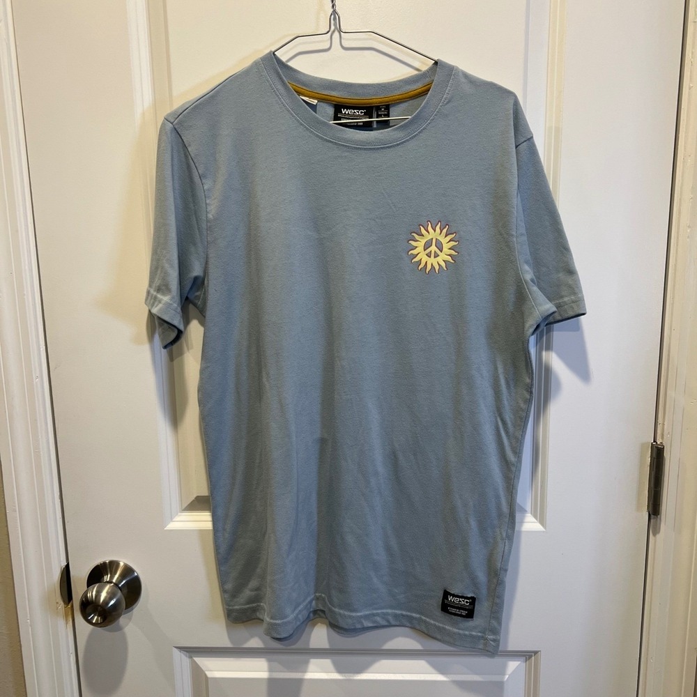 WeSC Mens T-Shirt Celestial Dreamer Graphic Blue Size M/L